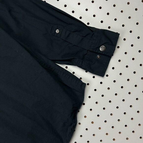 Harley Davidson XL Black Chore Shirt Long Sleeve‎ Motorcycle Biker Button Snap - Picture 5 of 8